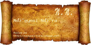 Négyesi Nóra névjegykártya